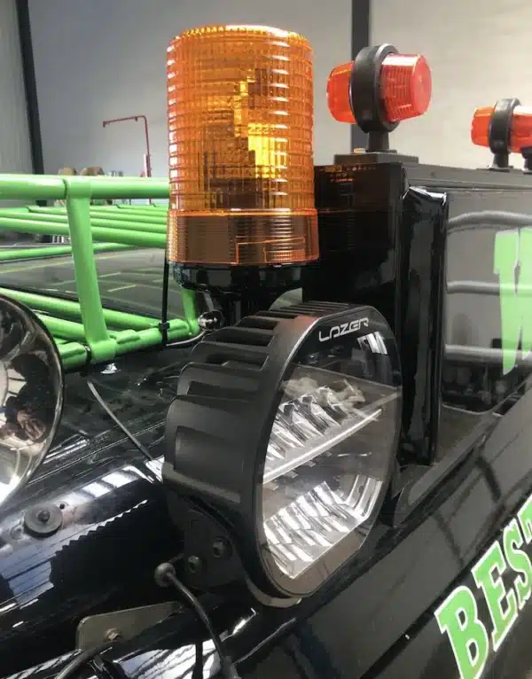 Rustfri påskyvbar brakett for Hella eller AEB rotorlys (sett). - Bilde 2