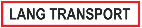 Skilt Lang transport 900x300mm