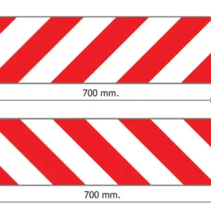 Skilt rød/hvit 700x200 al 2stk
