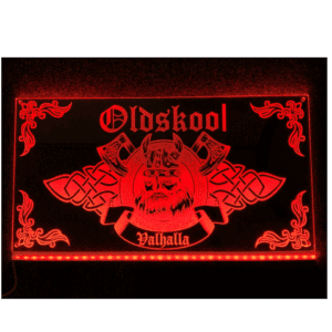 Led skilt 60x30 RGB Old Skool Valhalla viking