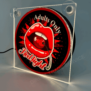 Alternative view of Lightbox Red light district "red lips"