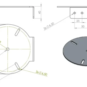 Alternative view of Brakett til store varsellys i rustfritt stål